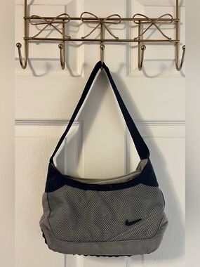 Y2K Vintage Nike Gray and Navy Mesh Shoulder Bag